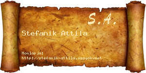 Stefanik Attila névjegykártya